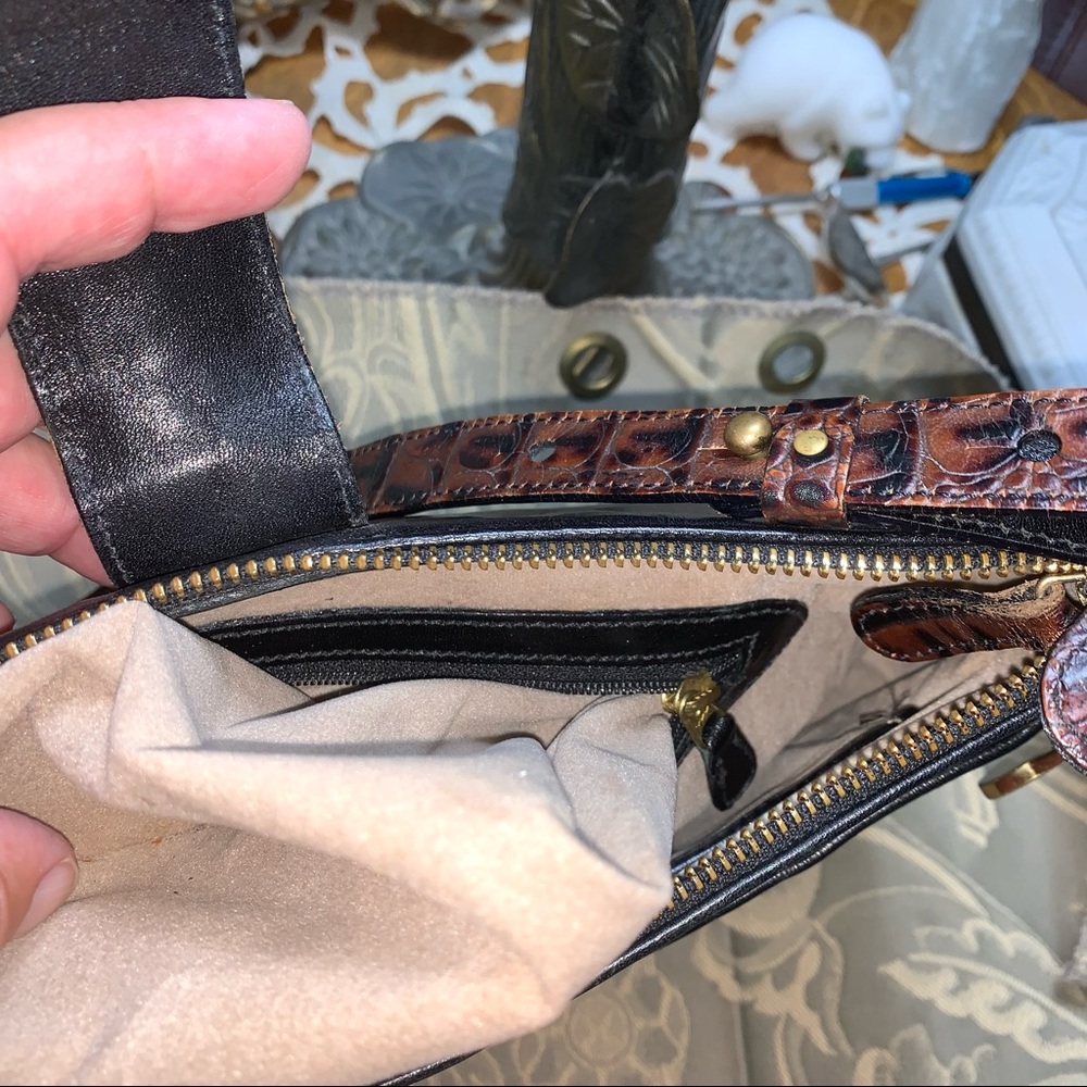 Brahmin Black w/Brown Croc Trim - Picture 12 of 17